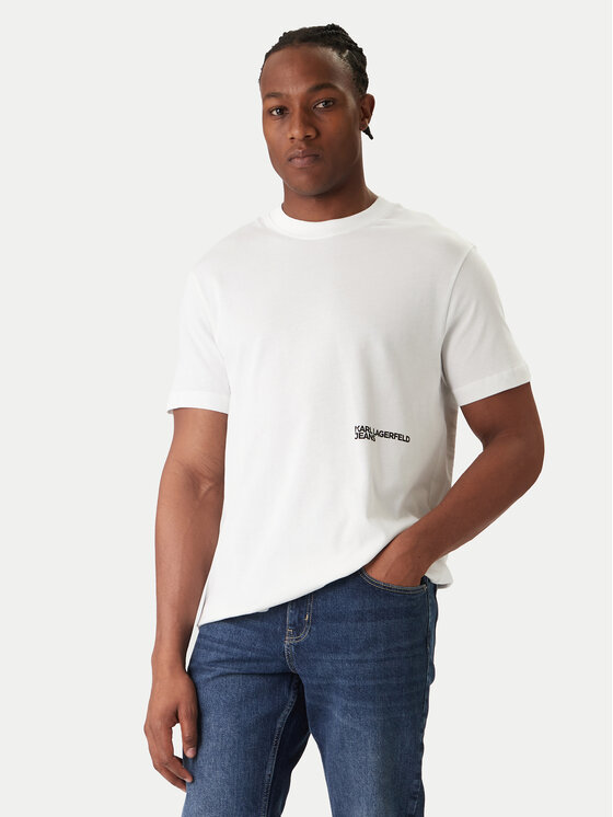 Karl Lagerfeld Jeans Karl Lagerfeld Jeans Marškinėliai B1M17069 Balta Regular Fit