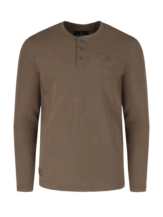 Volcano Volcano Longsleeve L-FENCH Brązowy Regular Fit