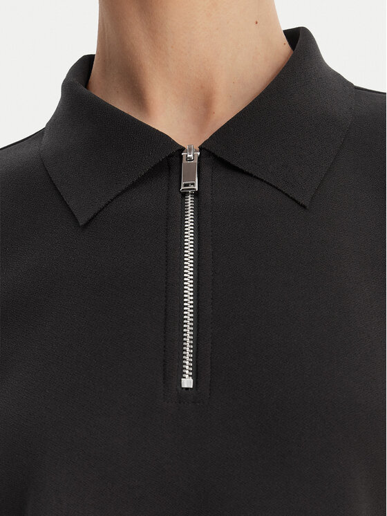 Calvin Klein Calvin Klein Тениска с яка и копчета LV044E241G Черен Relaxed Fit