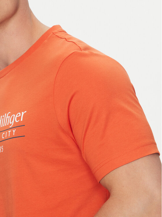Tommy Hilfiger Tommy Hilfiger T-särk Center Stack MW0MW38621 Oranž Regular Fit