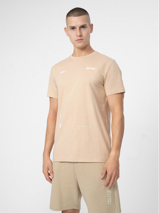 4F Tricou 4FSS23TTSHM311 Bej Regular Fit
