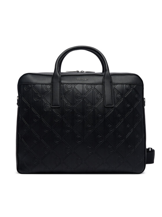 Calvin Klein Calvin Klein Бизнес чанта Emblem Aop Deboss LV04D3561G Черен
