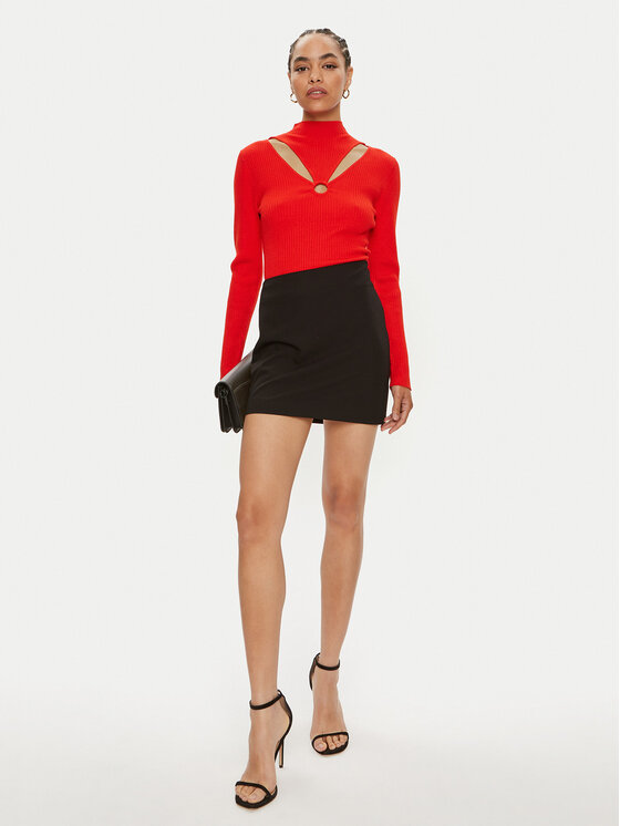 Morgan Morgan Kampsun 241-MELINE Punane Slim Fit