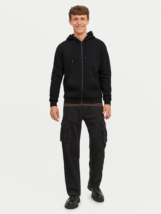 Jack & Jones Jack & Jones Mikina Bradley 12249342 Černá Relaxed Fit
