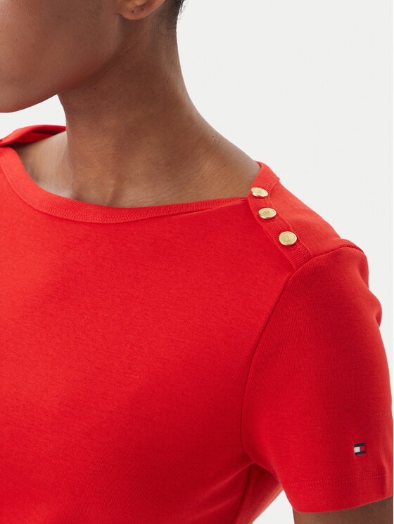 Tommy Hilfiger Tommy Hilfiger Marškinėliai WW0WW49250 Raudona Slim Fit