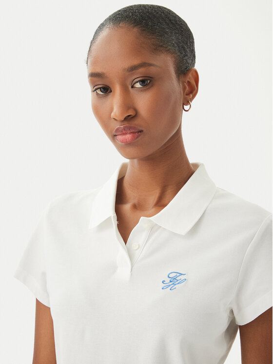 Tommy Hilfiger Tommy Hilfiger Polo 1985 Logo WW0WW49259 Balts Slim Fit