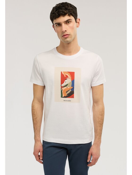 Trussardi Trussardi T-Shirt G0688000163N001 Biały Regular Fit