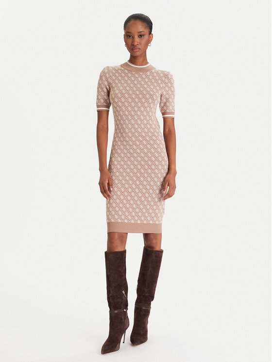 Guess Guess Trikotāžas kleita W3YK39 Z37K0 Bēšs Regular Fit