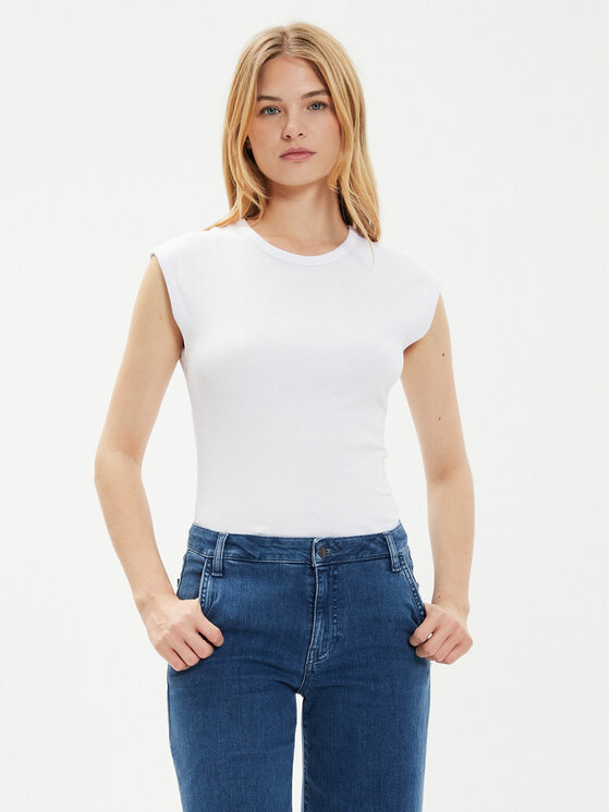 Brave Soul Tričko LTS-149LILYWH Biela Straight Fit