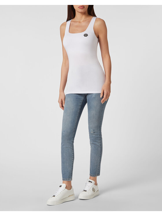 PHILIPP PLEIN PHILIPP PLEIN Tank top 2957 Bílá Skin Tight Fit