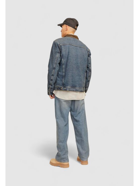 Jack&Jones Jack&Jones Μπουφάν δερμάτινο Jjijean Jjjacket W Sherpa Wi 200 Sn Μπλε To Fit