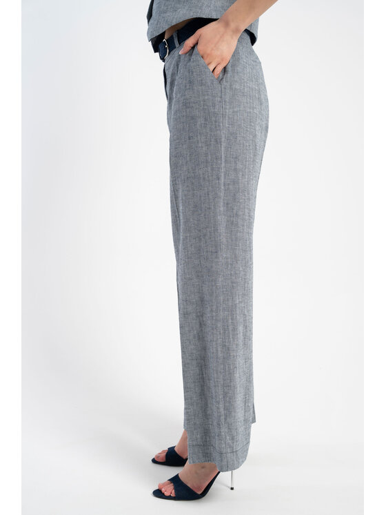 CLICK CLICK Kalhoty z materiálu 30-401 Tmavomodrá Relaxed Fit