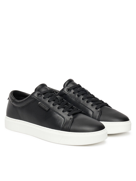 Calvin Klein Calvin Klein Laisvalaikio batai Clean Cup Low Laceup Perf Lth HM0HM01870 Juoda