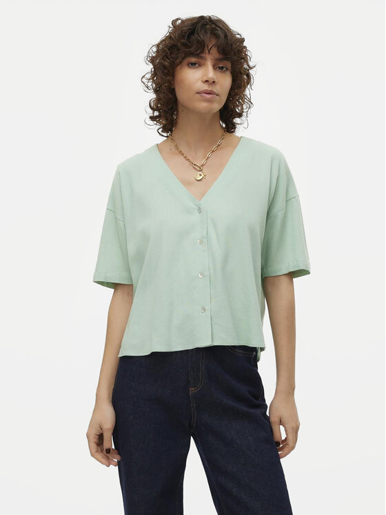 Vero Moda Vero Moda Μπλουζάκι Jesmilo 10279696 Πράσινο Regular Fit