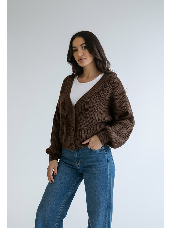 FIGL FIGL Ζακέτα M1263 Καφέ Regular Fit