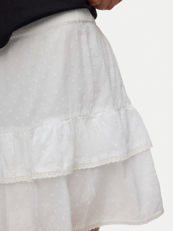 Vero Moda Vero Moda Mini sukňa Trine 10342736 Biela Regular Fit