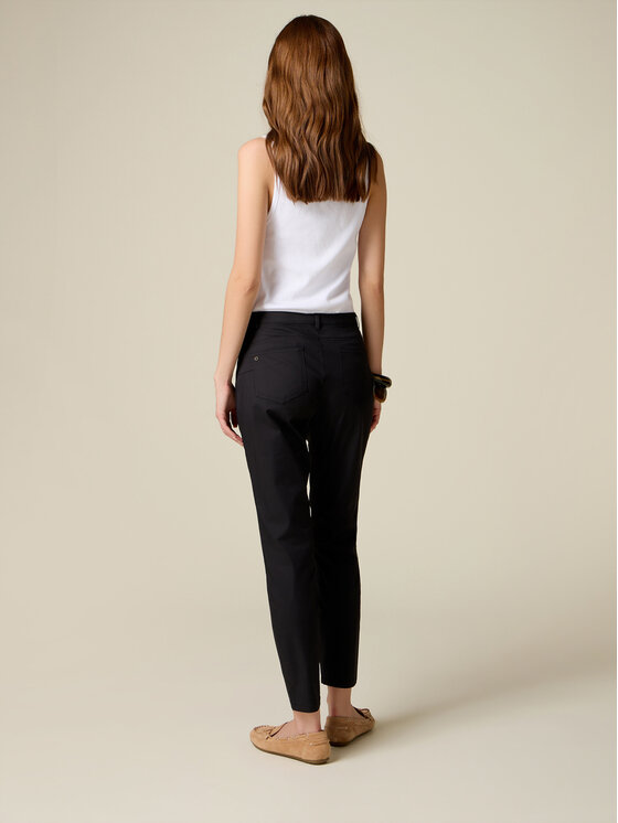 Oltre Oltre Pantaloni di tessuto P760R009438N033 Nero Skin Fit