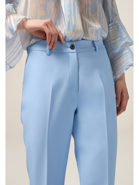 Oltre Oltre Pantaloni di tessuto P040R008510N004 Turchese Regular Fit
