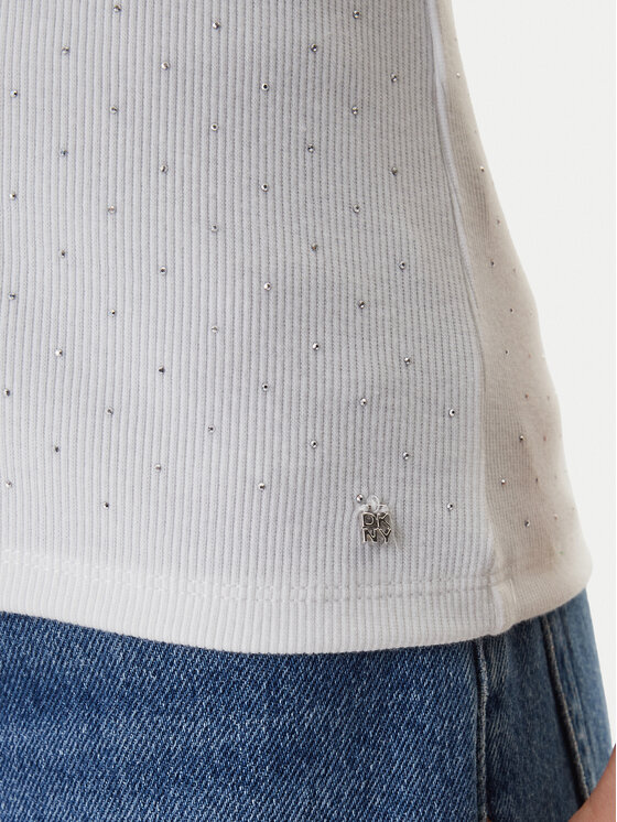 DKNY DKNY Top DJ6T1730 Biela Slim Fit