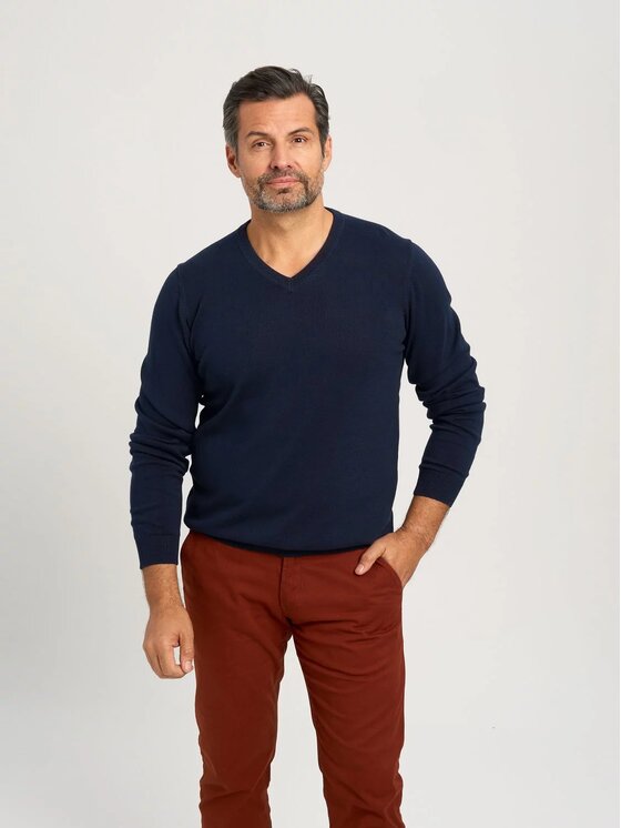 Willsoor Willsoor Sweter 71404 Granatowy Regular Fit