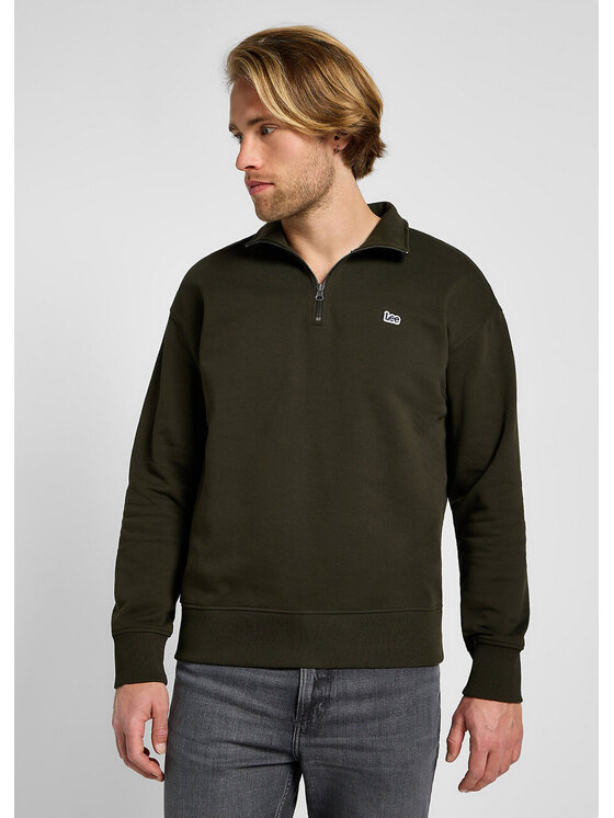 Lee Lee Bluza HALF ZIP SWS Zielony Loose Fit