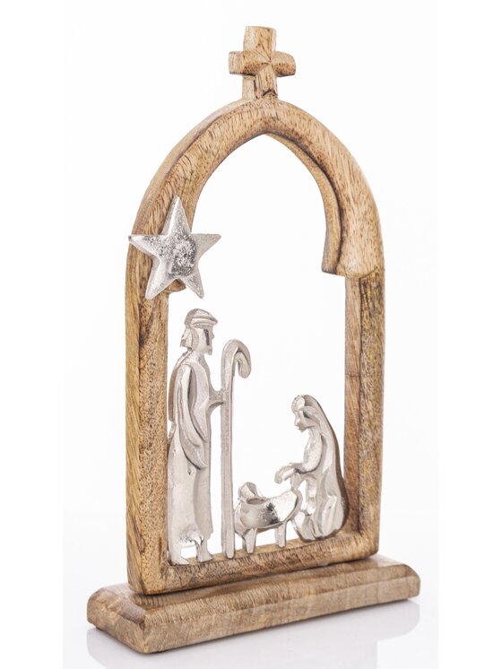 MIAhome MIAhome Figurka świąteczna SZOPKA BOŻONARODZENIOWA-2 Brązowy