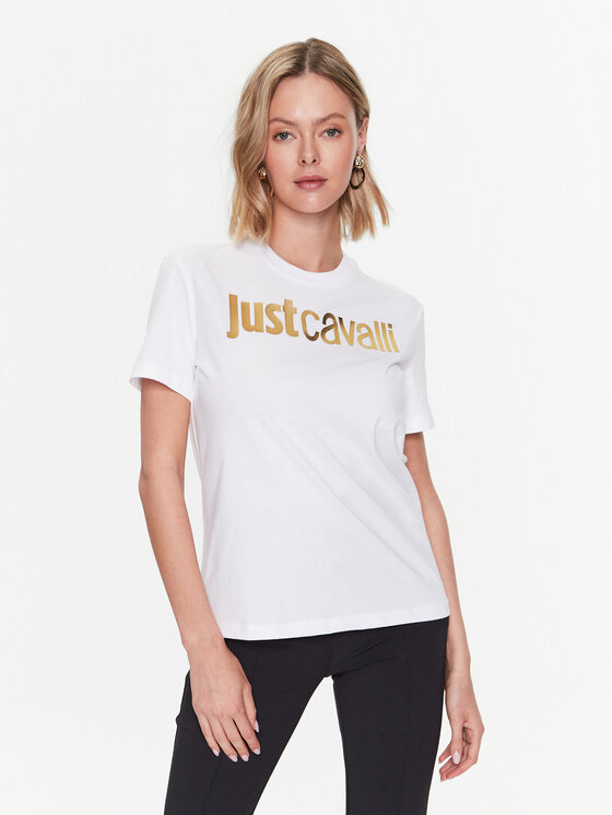 Just Cavalli T-krekls 74PBHF00 Balts Regular Fit