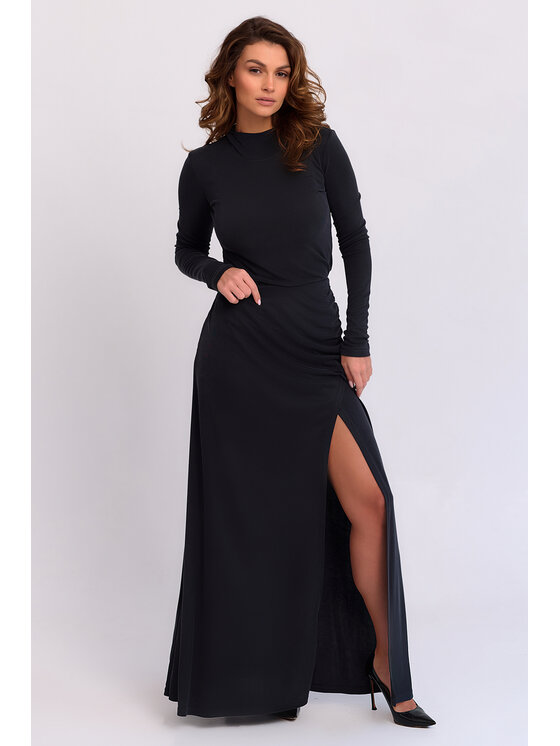 MANDRAGORA MANDRAGORA Blúzka Luna Čierna Basic Fit