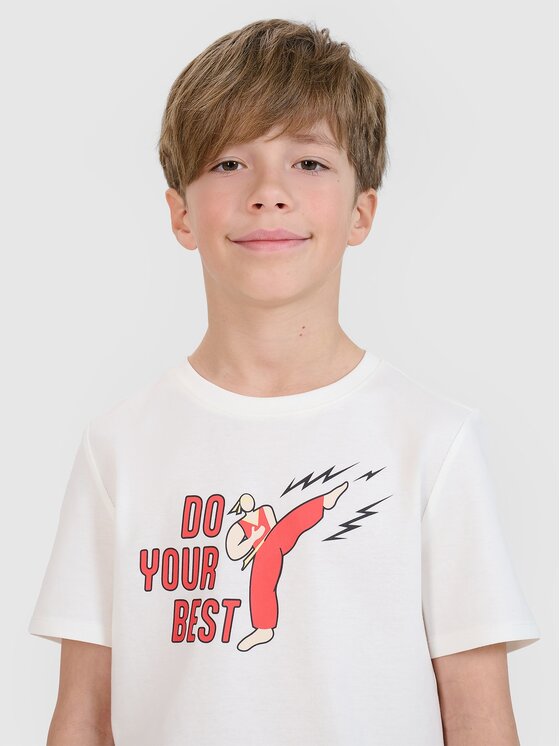 4F 4F T-Shirt 4FJRSS25TTSHM2643-11S Λευκό Regular Fit