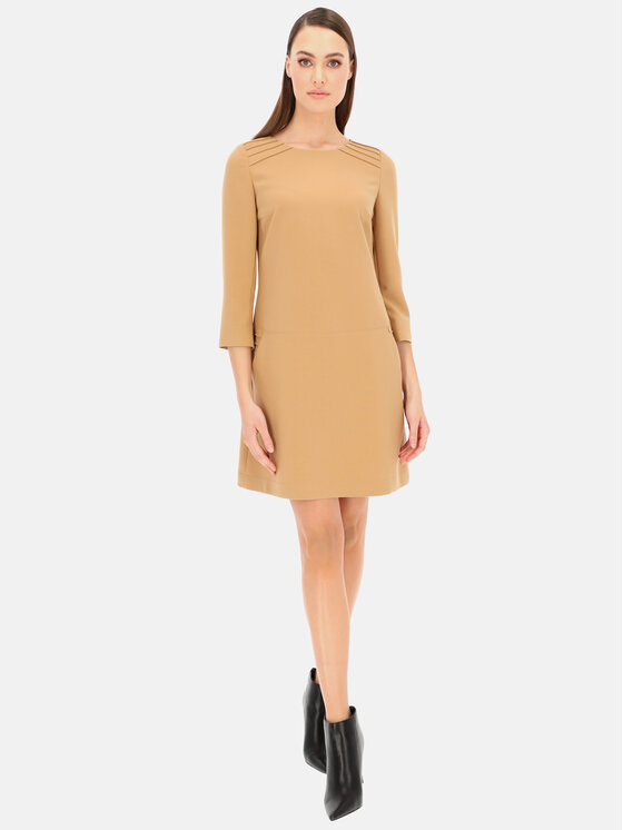 Potis & Verso Potis & Verso Sukienka codzienna Nabuko Beżowy Slim Fit