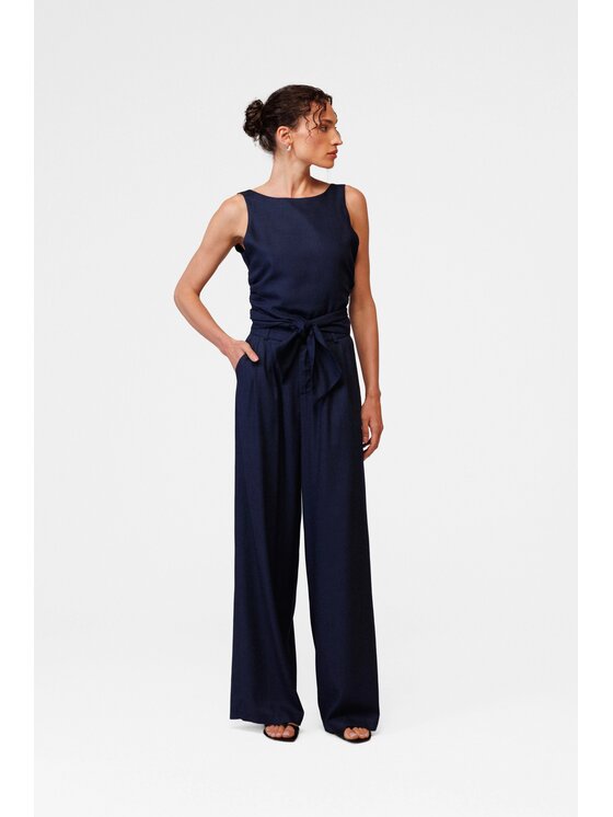 LE POSSÉ LE POSSÉ Pantaloni di tessuto SP Blu scuro Regular Fit