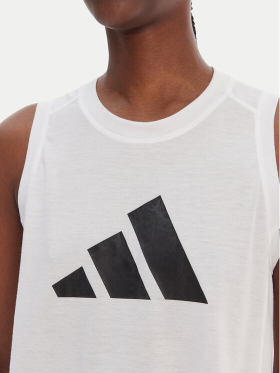 adidas adidas Тениска от техническо трико Train Essentials Big Logo IT0540 Бял Regular Fit