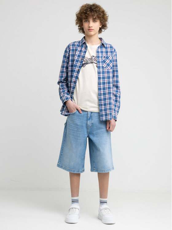 BIG STAR BIG STAR Szorty jeansowe ANDYS_143_110 Niebieski Loose Fit