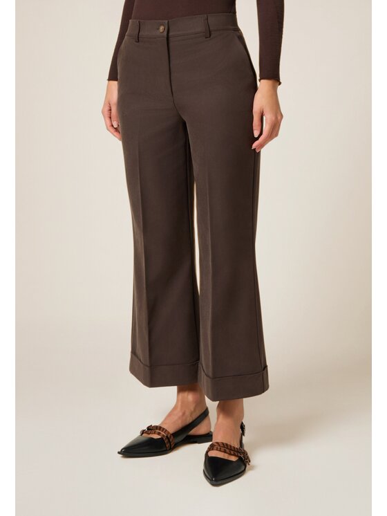 Oltre Oltre Spodnie materiałowe P01AR009224N022 Brązowy Baggy Fit