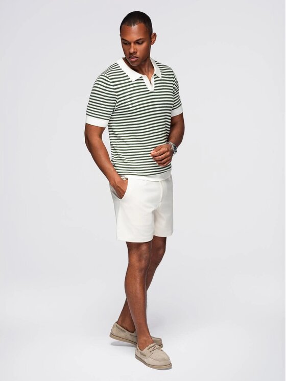 Ombre Ombre Polo OM-POSS-0161 Zielony Slim Fit