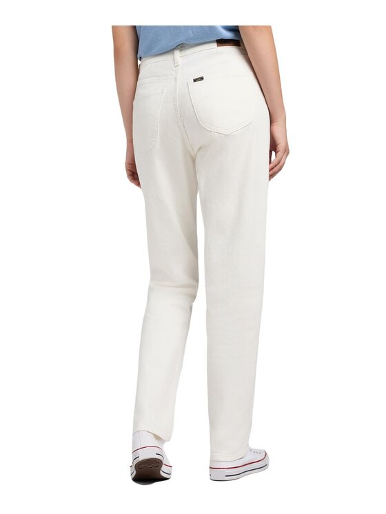 Lee Lee Jeansy 112351121 Biały Straight Leg