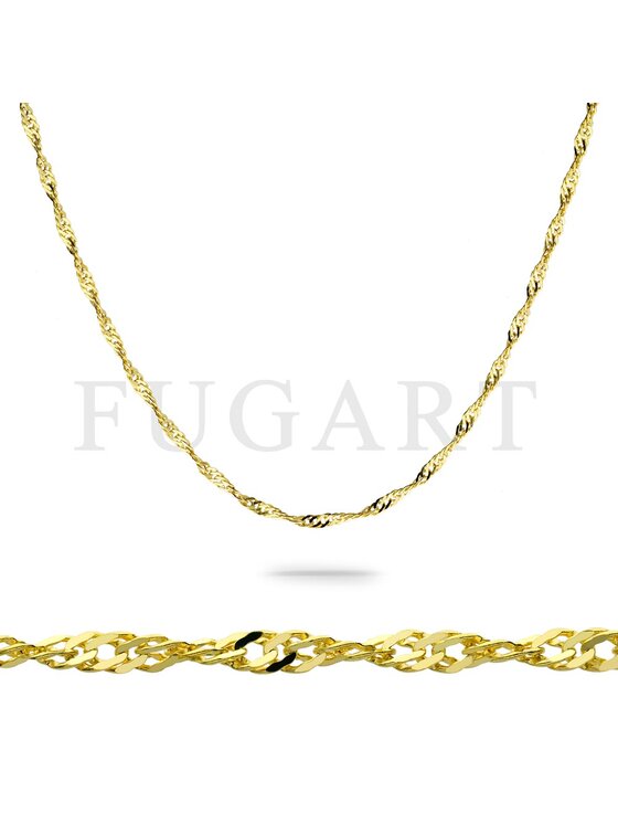 Fugart Fugart Naszyjnik Złoty łańcuszek Singapur 42 cm FUG1-26-L00062-2 Złoty