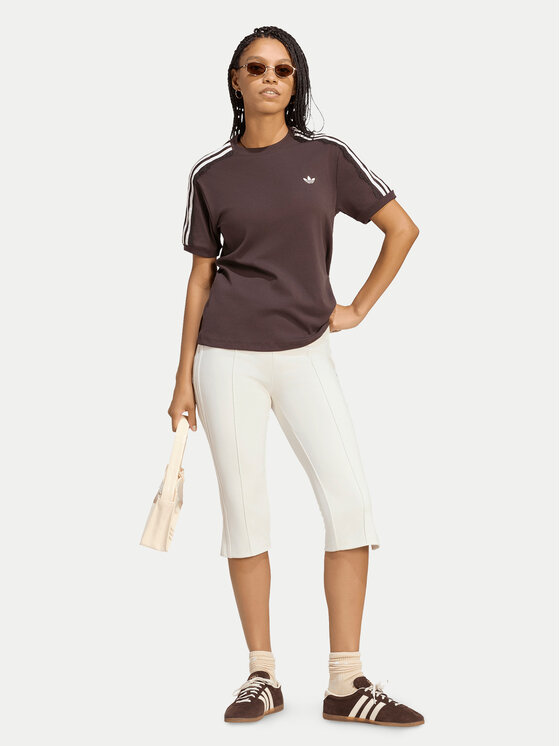 adidas adidas Футболка Lace 3 Stripes LG4261 Коричневий Regular Fit