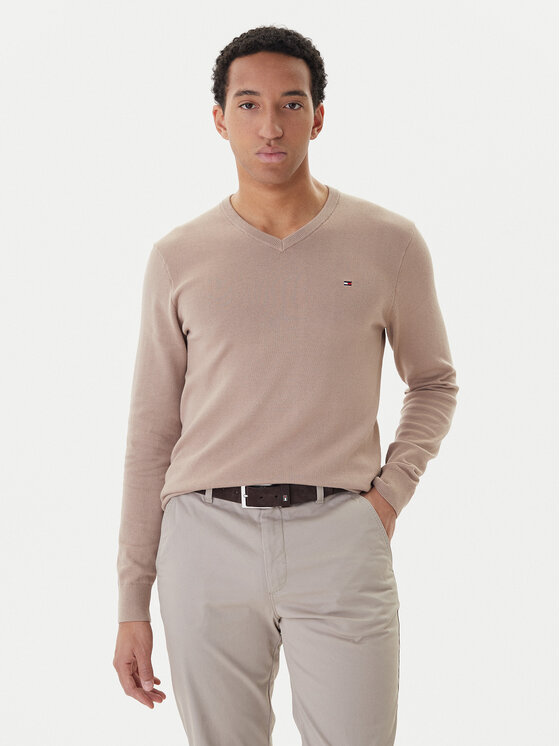 Tommy Hilfiger Tommy Hilfiger Pulover Essential MW0MW14745 Bej Regular Fit