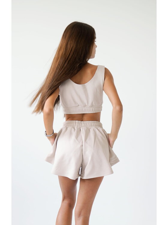 MissDenim MissDenim Top Flippy Top Beżowy Basic Fit