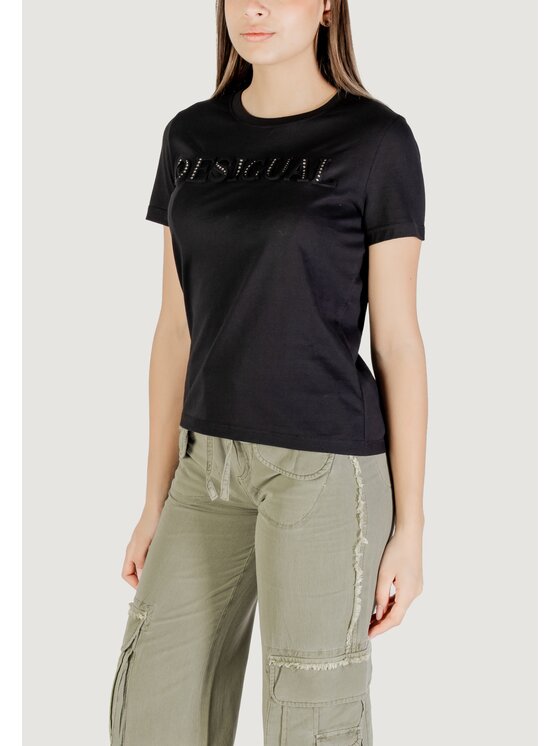 Desigual Desigual T-Shirt TS_BRANDY Czarny Egg Fit