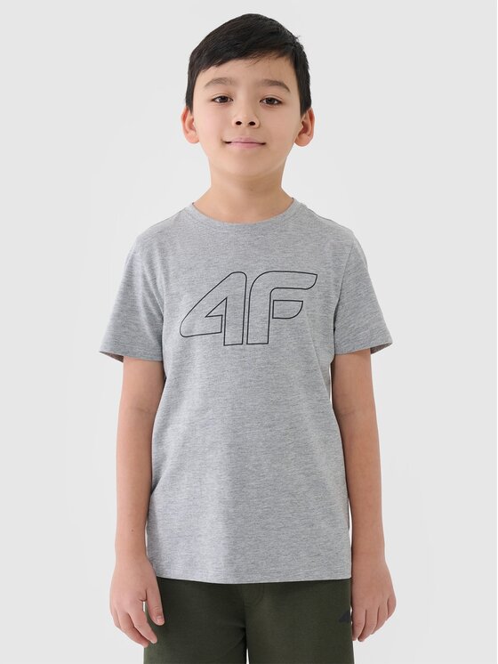 4F 4F T-Shirt 4FJWSS25TTSHM2179-27M Szary Regular Fit
