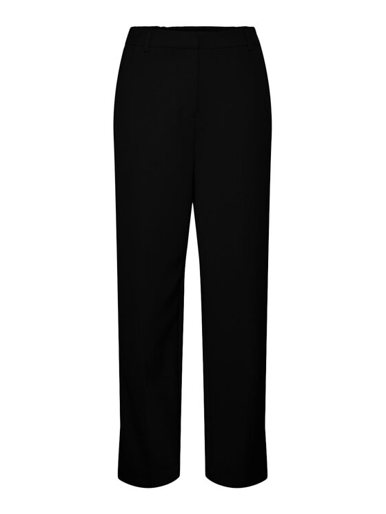 YAS YAS Medžiaginės kelnės 26030711 Juoda Regular Fit