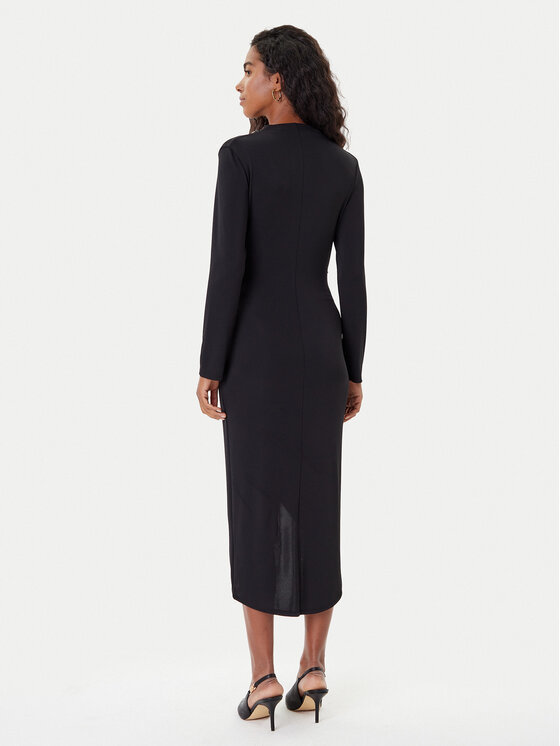 Rinascimento Rinascimento Cocktail obleka CFC0020146002 Črna Slim Fit