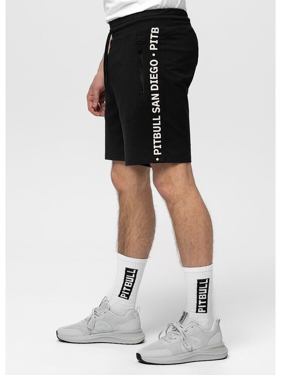 PITBULL PITBULL Szorty sportowe TAPE PARKER Czarny Regular Fit