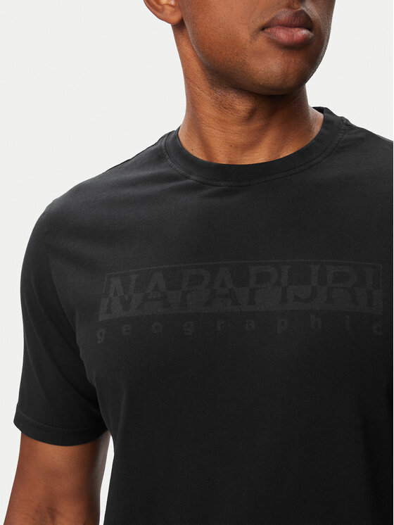 Napapijri Napapijri Tričko S-Bollo SS 3 NP0A8BAF Čierna Regular Fit
