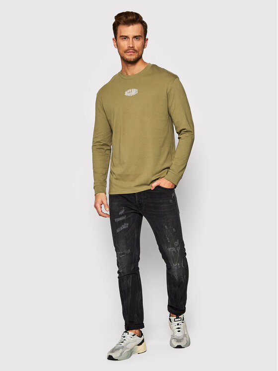 Longsleeve Worlds 12196539 Verde Relaxed Fit