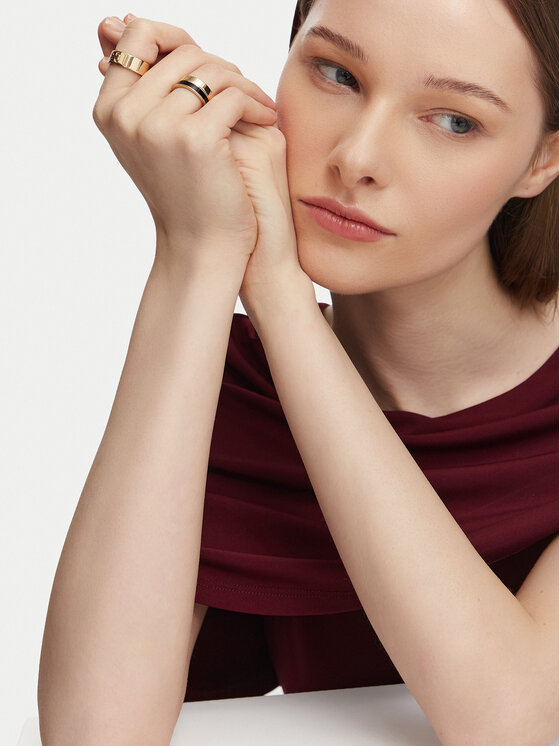 Tory Burch Tory Burch Пръстен Enamel Ring Set 184445 Черен