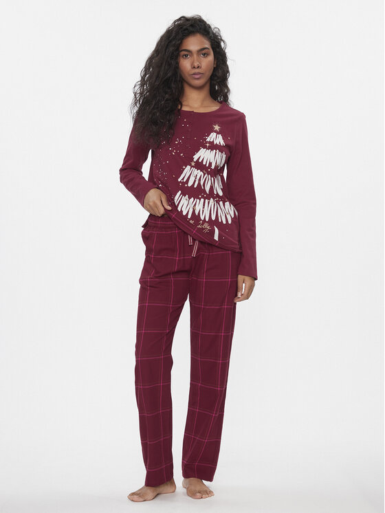 Triumph Triumph Pyjama Winter Moments PK Buttons X 10216522 Rot Regular Fit