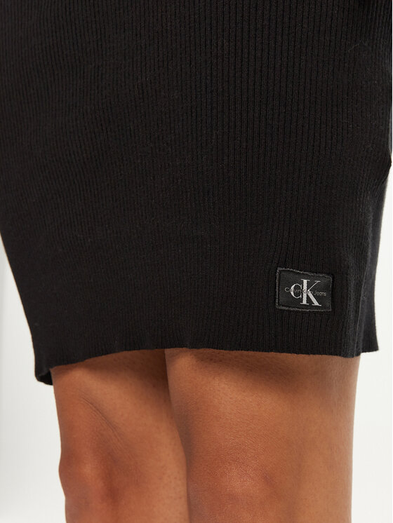 Calvin Klein Jeans Calvin Klein Jeans Džemper haljina J20J224150 Crna Slim Fit